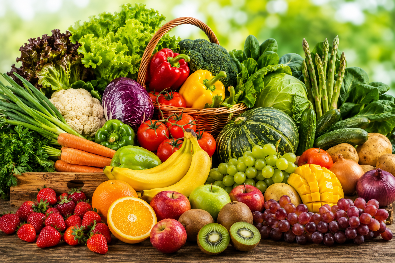 fresh fruits and vegetables